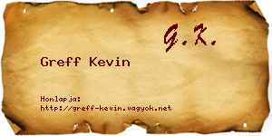 Greff Kevin névjegykártya